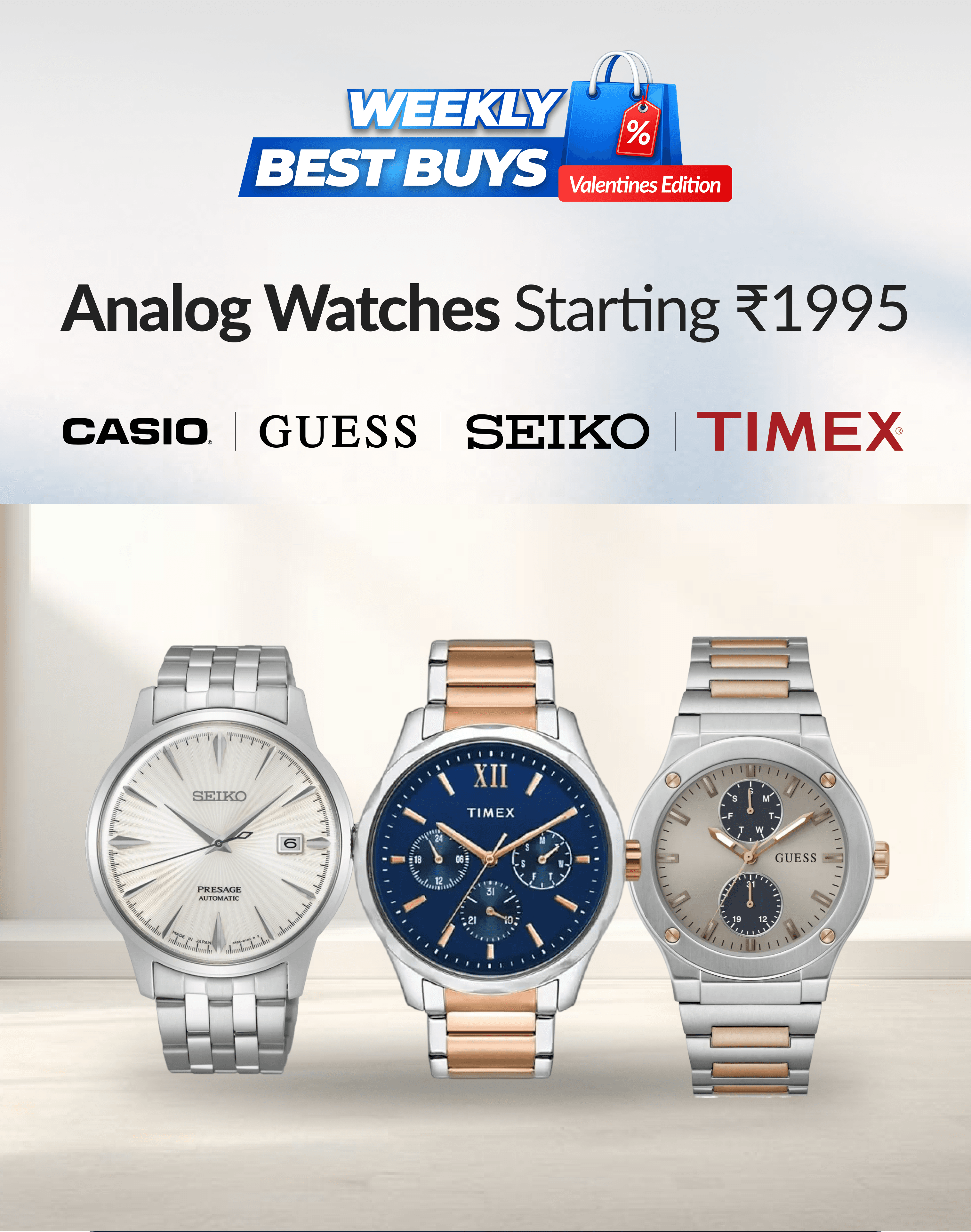 Gift Analog Watches to your Valentine - Starting 1,995