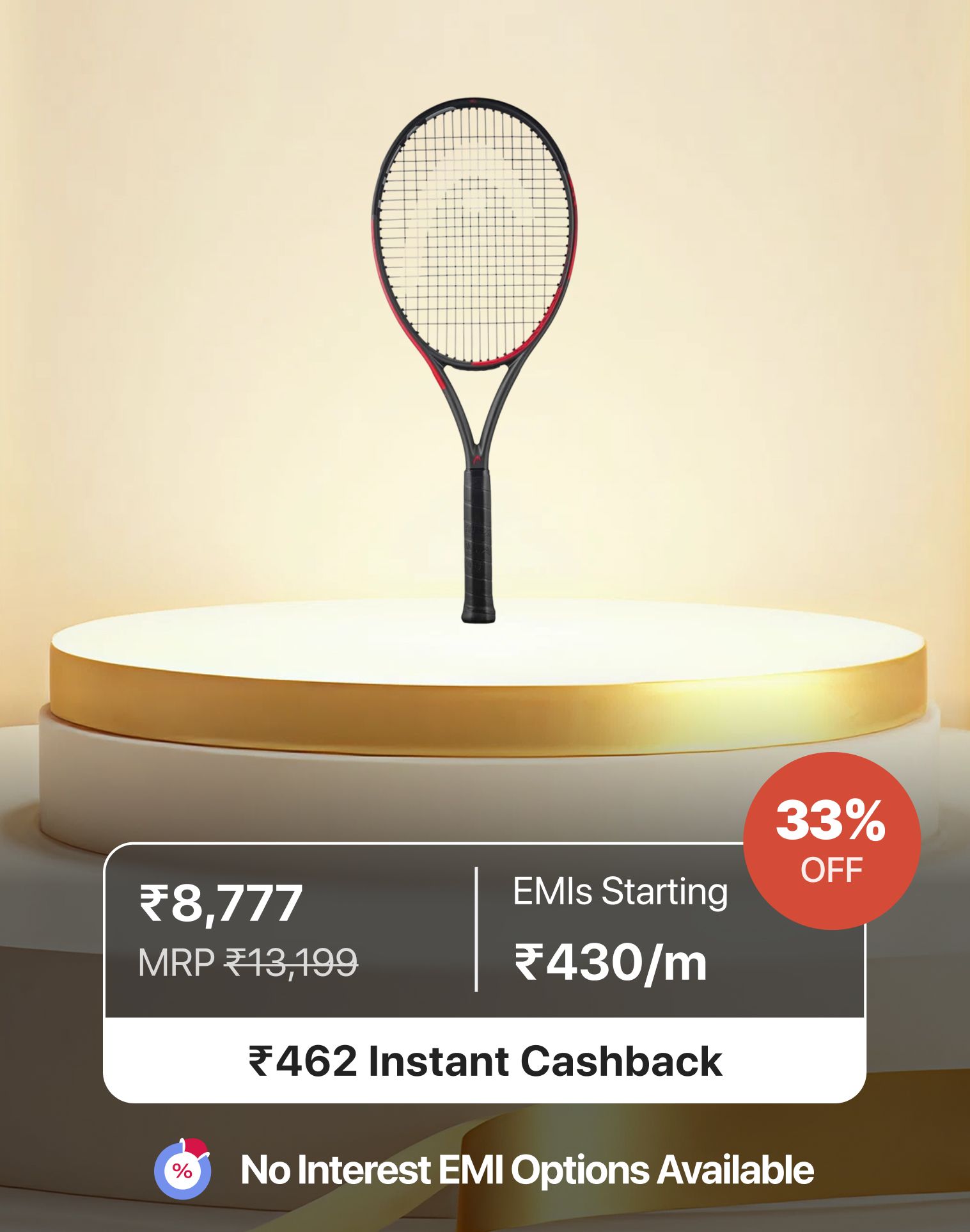 Head Tennis Racquet IG Challenge MP Red Strung