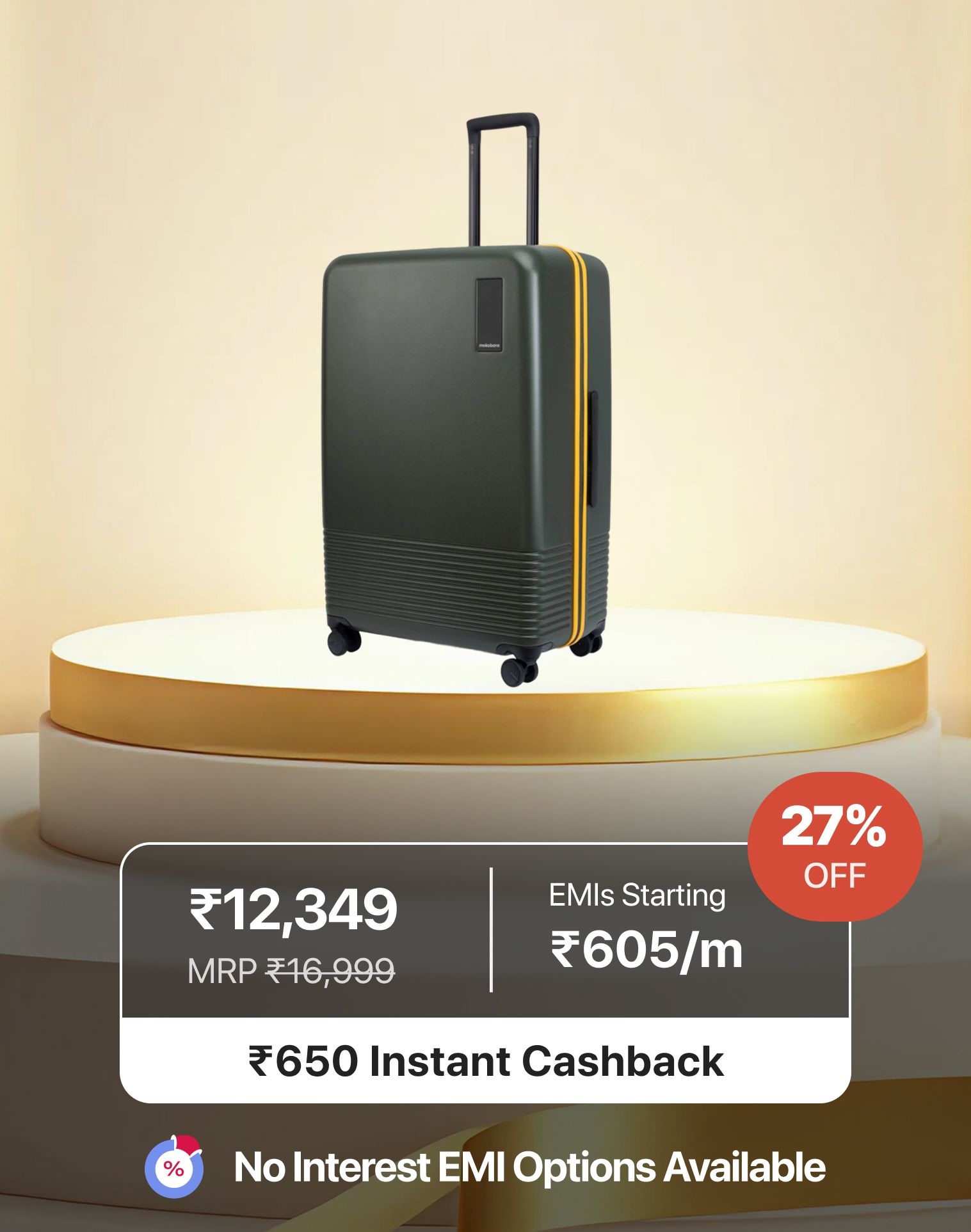 Mokobara The Check-in Large Luggage Trolley Bag - Forest Sunray