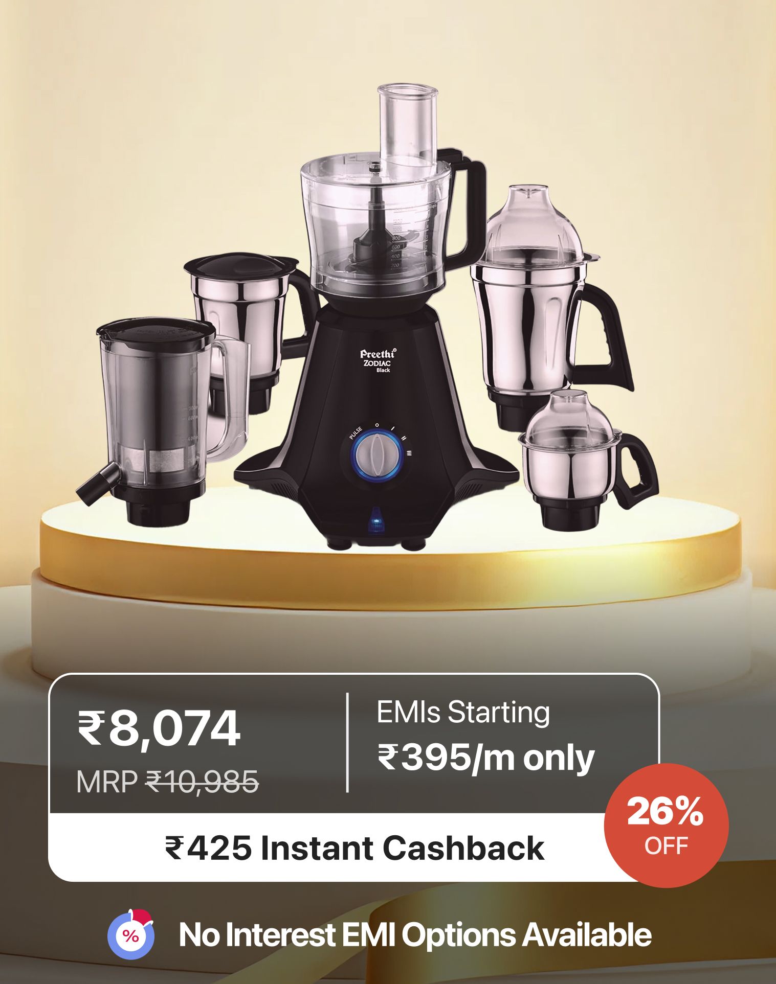 Preethi Mixer Grinder 750W Master Chef+