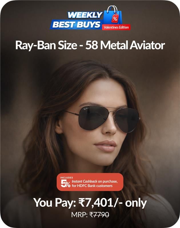 Ray-Ban Size - 58 Metal Aviator Sunglasses Frame