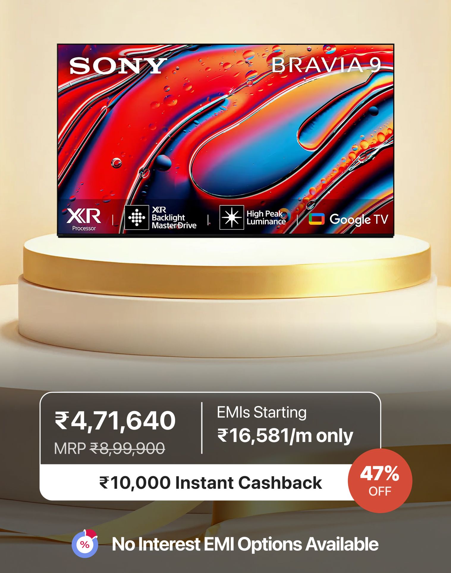 Sony BRAVIA 9 Series 85 inches4K Ultra HD AI Smart TV (K-85XR90)