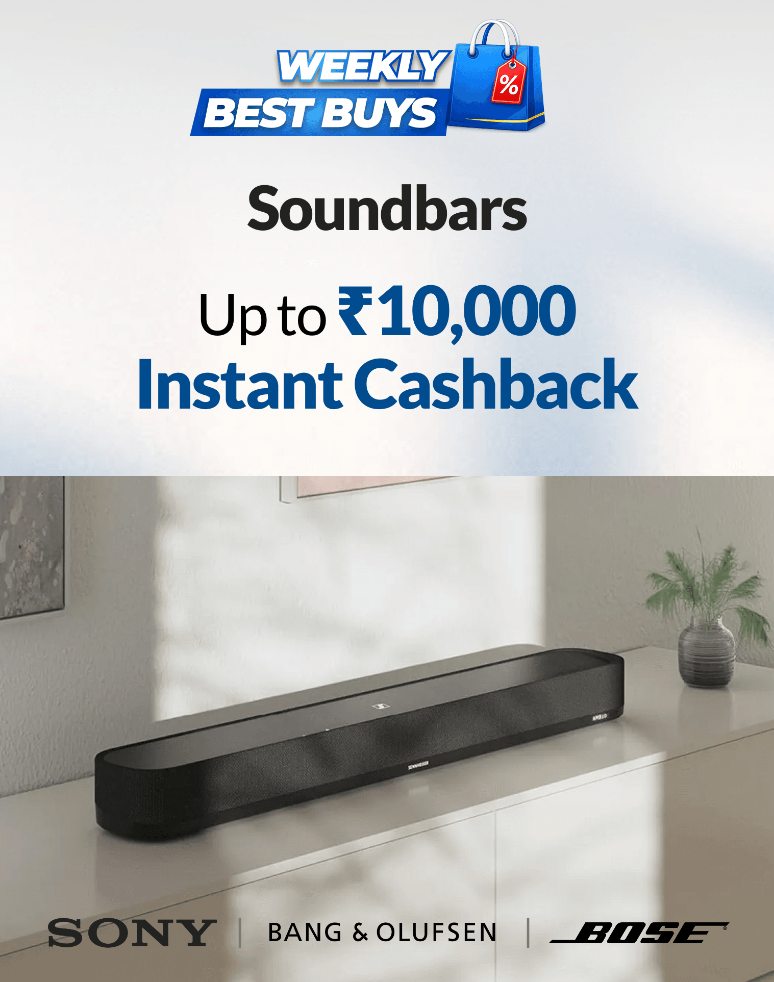 Experience theatre like sound at home with Soundbars Starting ₹3,499 ​