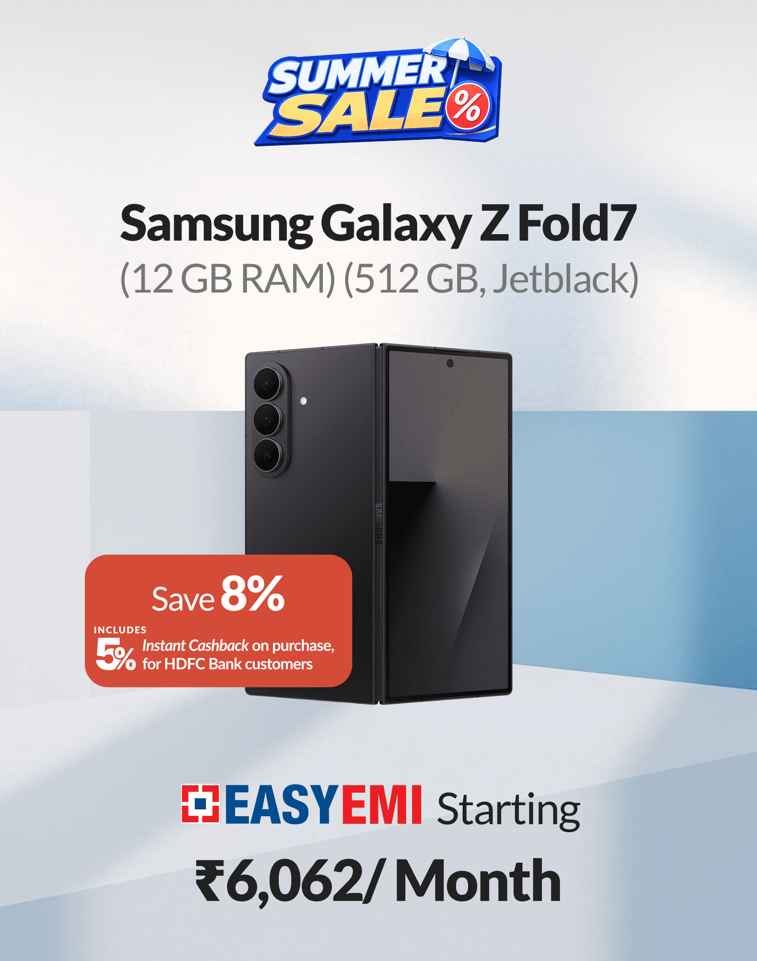 Shop Samsung S26 Ultra at ₹1,72,424 with instant cashback of ₹9,075 & pay with HDFC Bank EasyEMI 