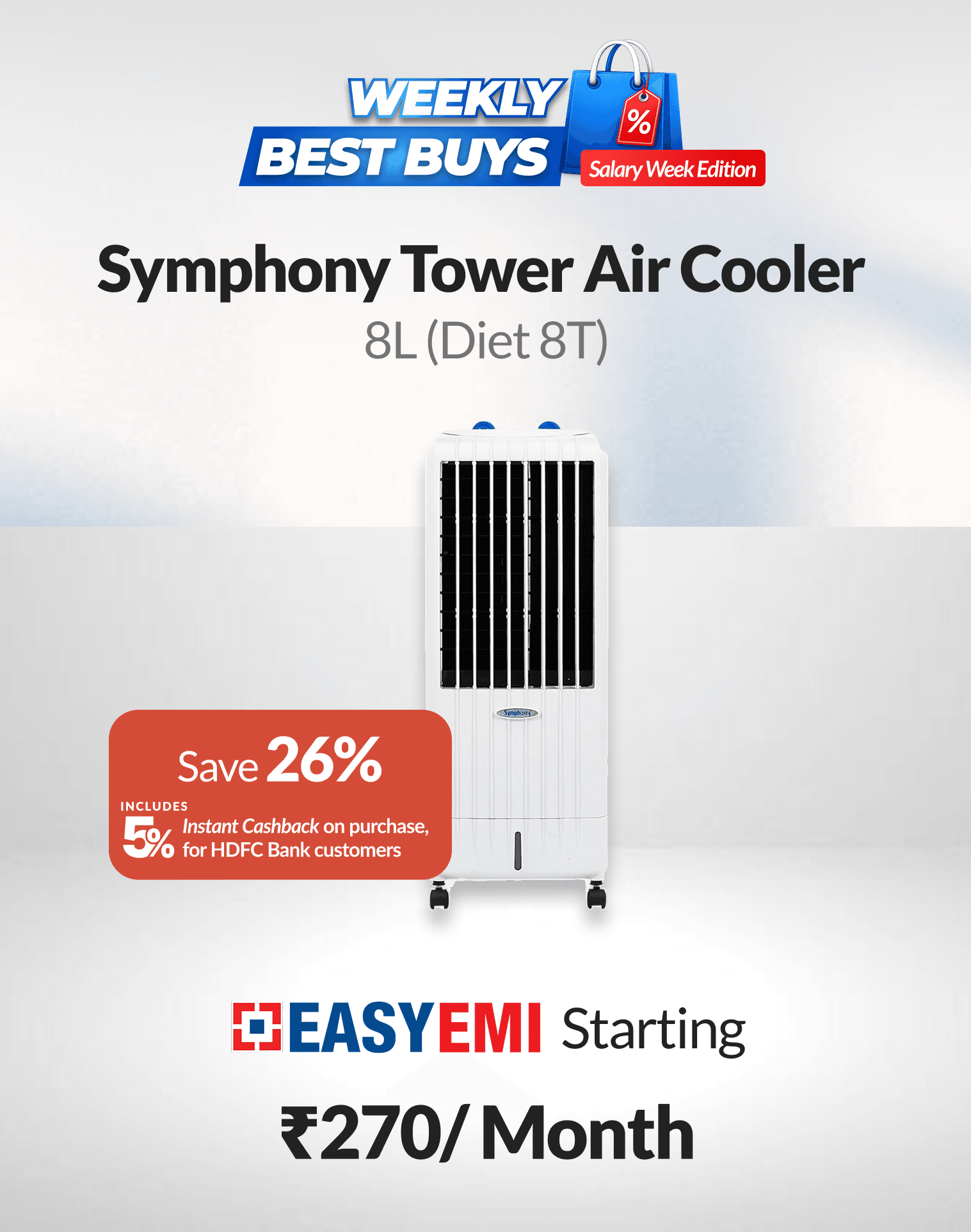 Shop bestselling Air Cooler for Hot Summer available with No Interest HDFC Bank EasyEMI