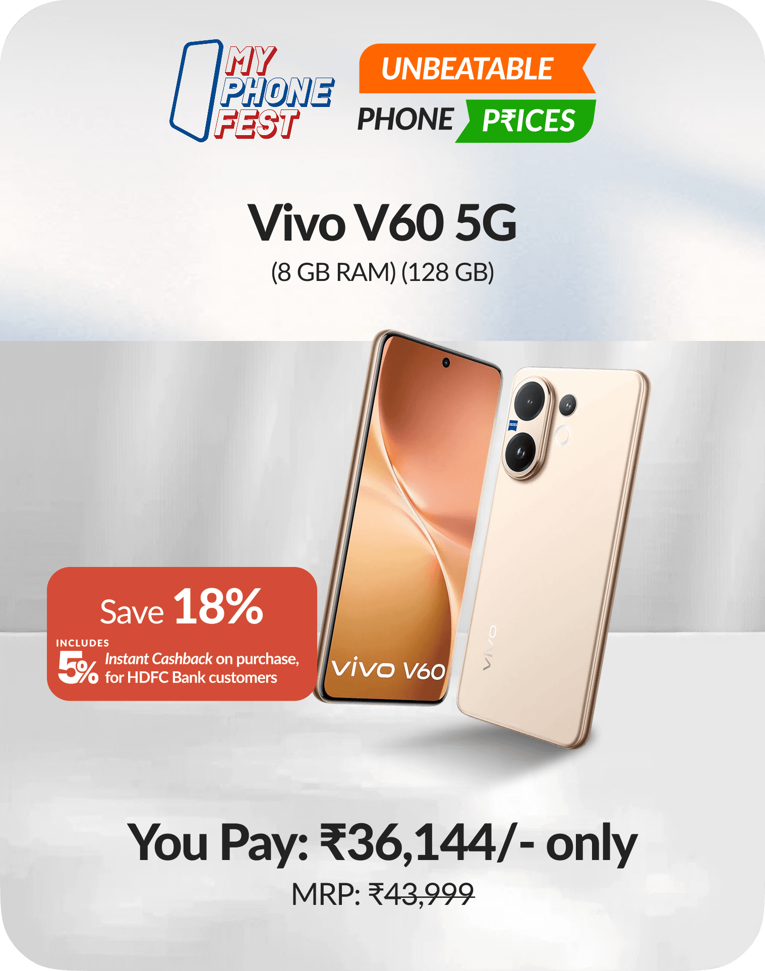 Vivo V60 5G (8GB RAM, 128GB)