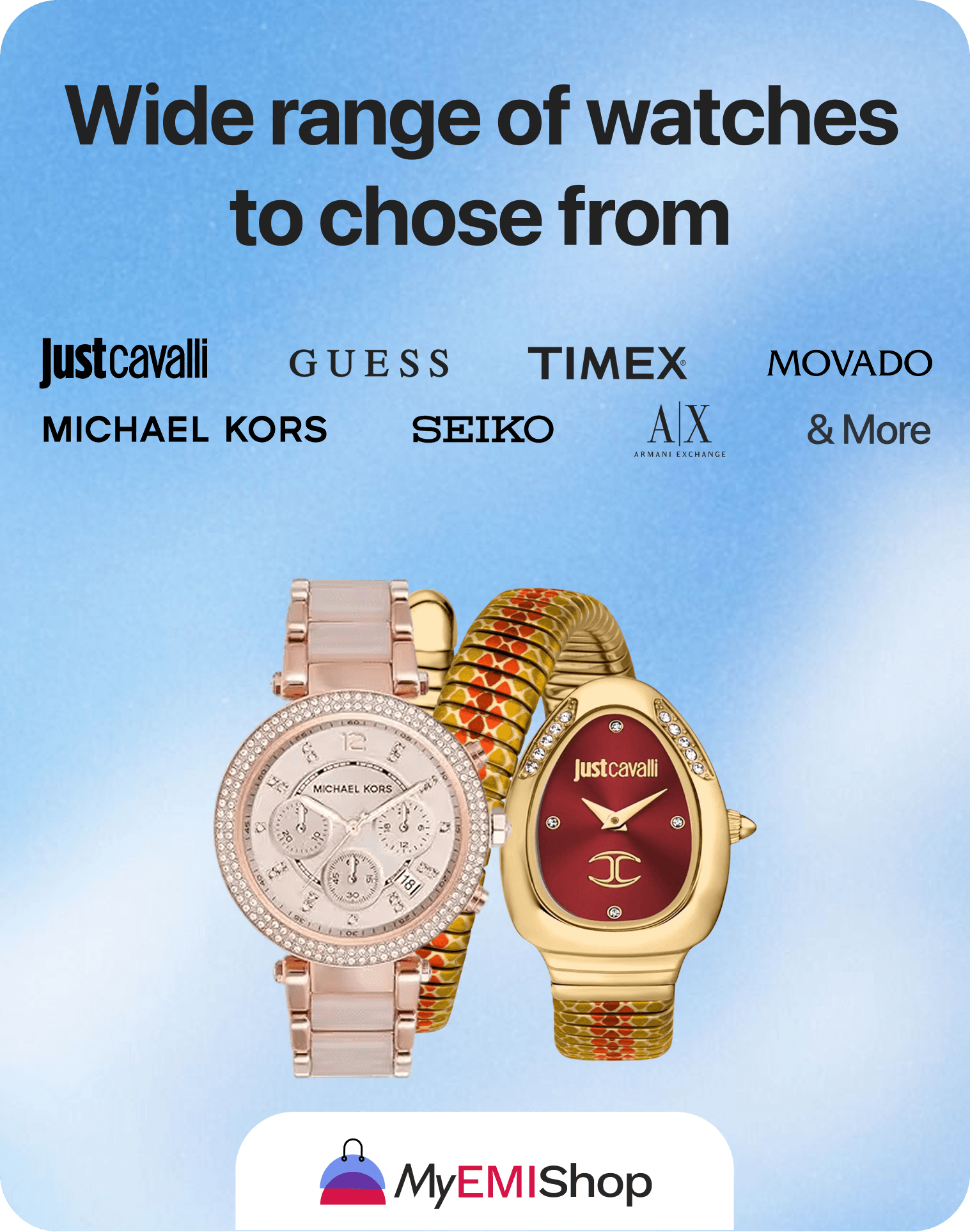 Shop for premium Watches with No Interest EMI options