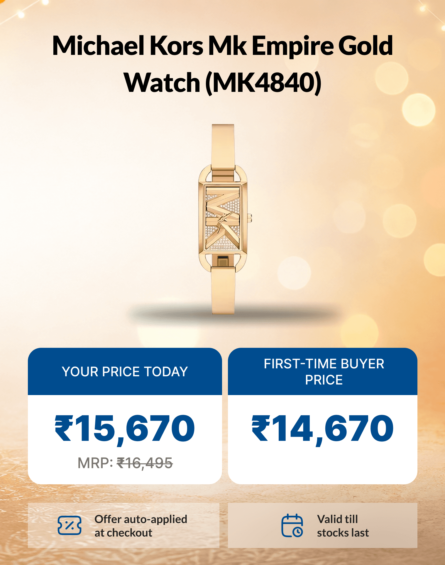 Add signature gold-tone glamour with 5% Instant Cashback on HDFC Bank EasyEMI.