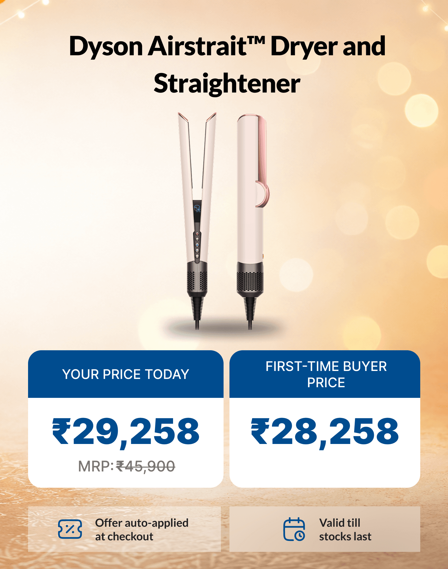 Dry and straighten effortlessly with HDFC Bank EasyEMI and 5% Instant Cashback.