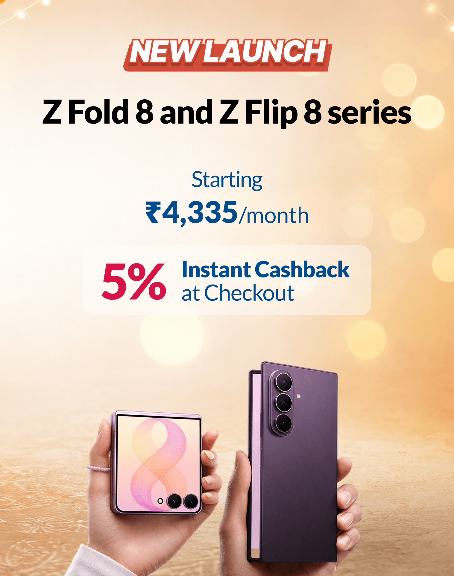 Unfold the future with HDFC Bank EasyEMI and 5% Instant Cashback.