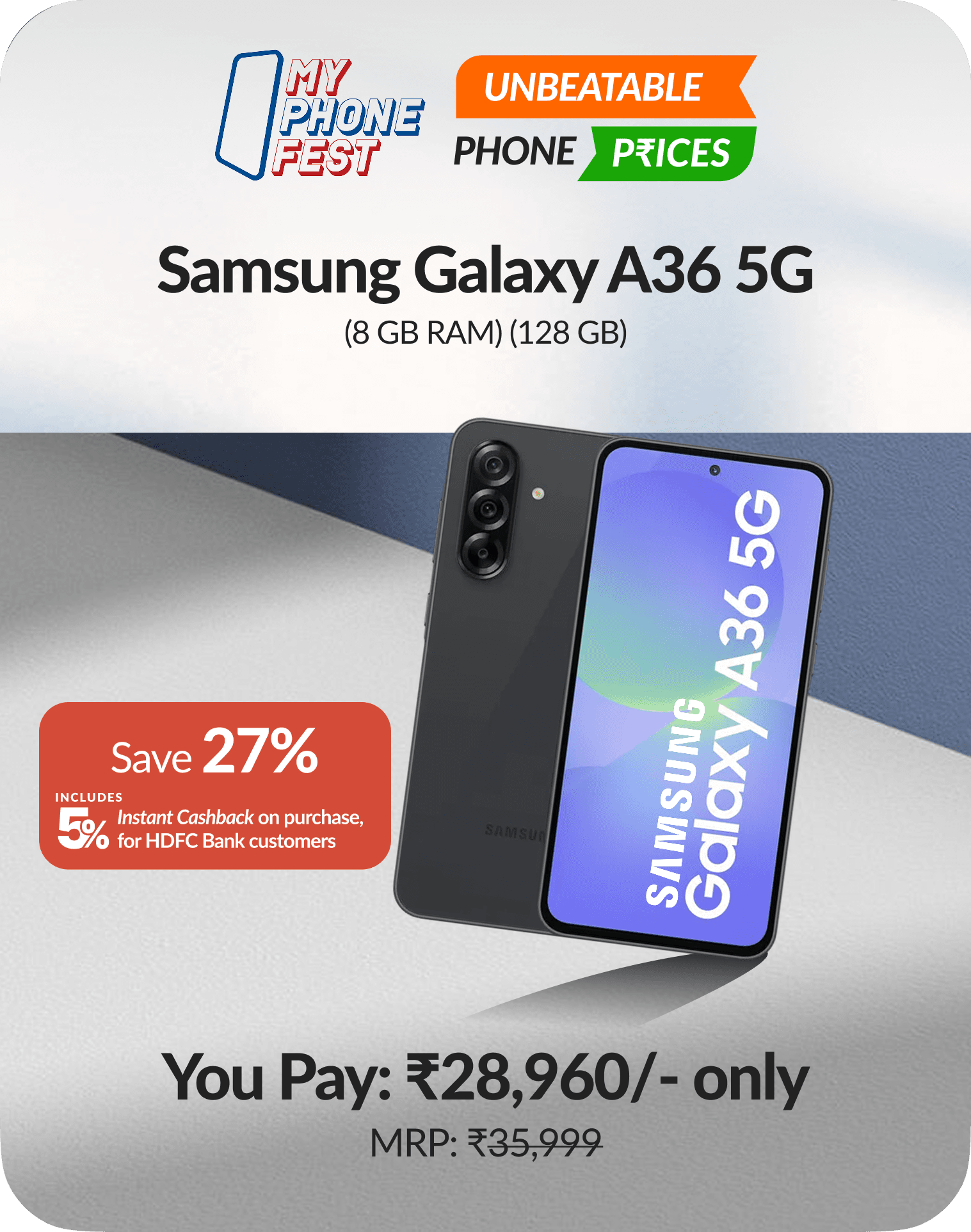 Samsung Galaxy A36 5G (8GB RAM, 128GB)