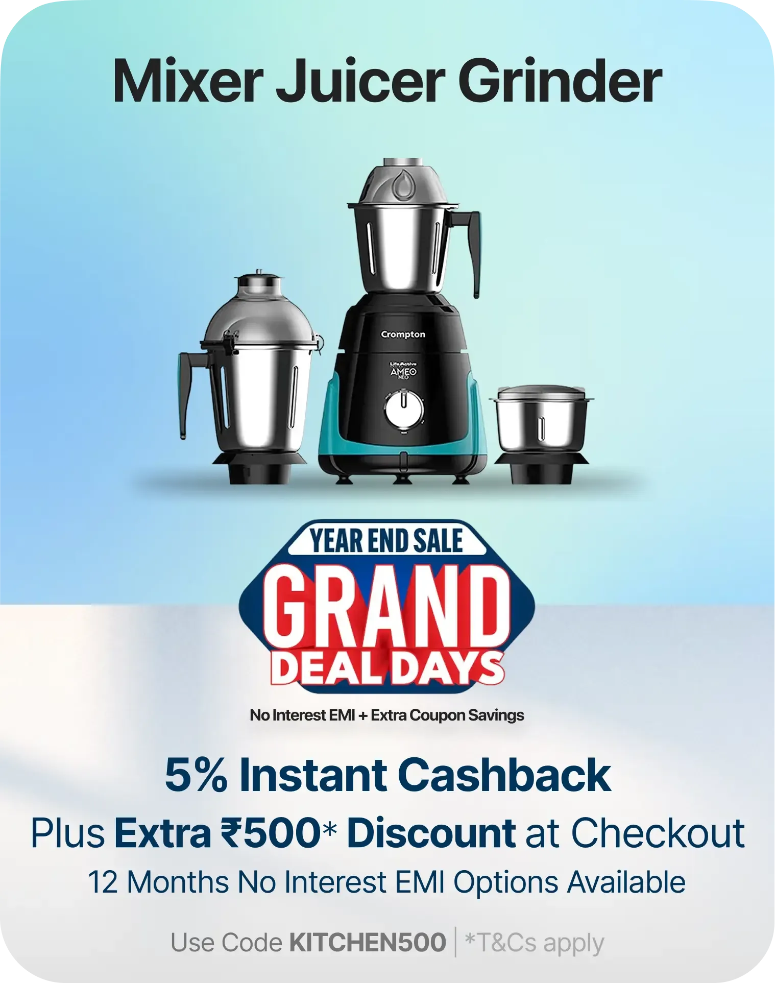 Smart Savings: 5% Instant Cashback and flat ₹500 Coupon Savings