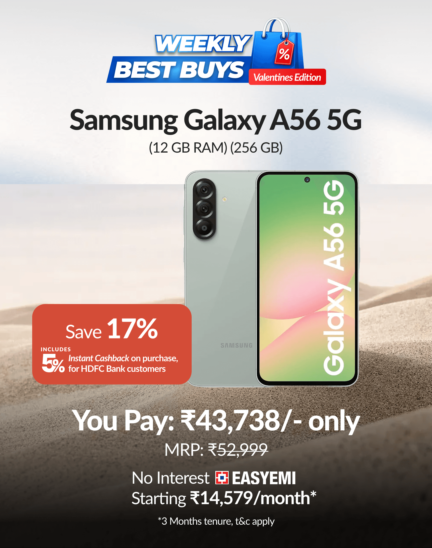 Samsung Galaxy A56 5G 256 GB Stoage, 12 GB RAM